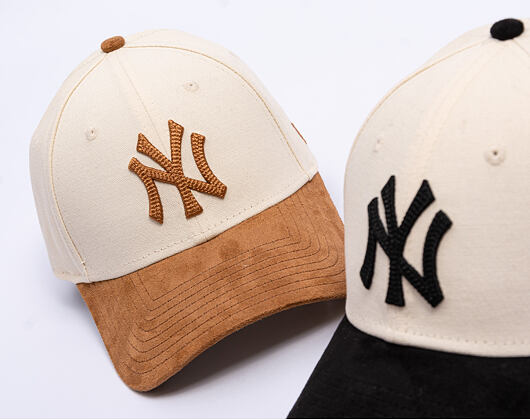 Damen Kappe New Era - MLB Faux Suede 9FORTY - NY Yankees - Cream / Camel