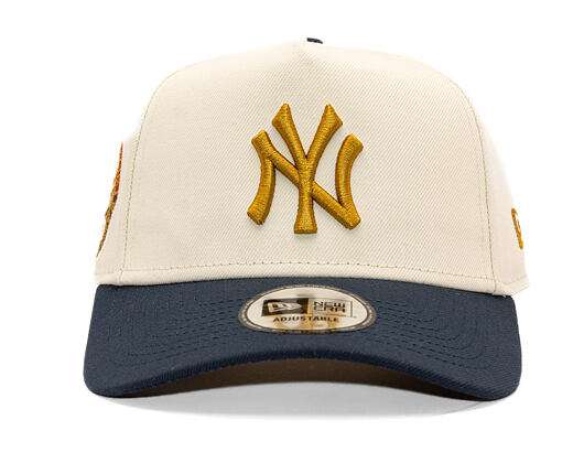 Kappe New Era - MLB WS Patch 9FORTY A-Frame - NY Yankees - Cream / Navy