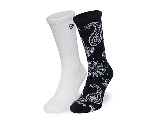 Socken New Era - Paisley Crew Socks 2pk - White / Navy