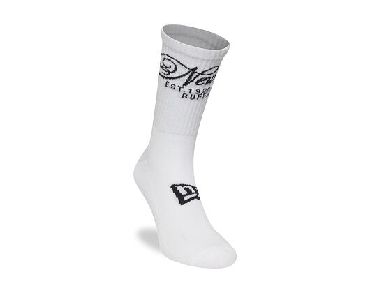 Socken New Era - Script Crew Socks 1pk - White / Navy