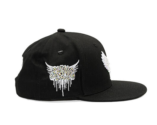 Kappe Reflection Luxury Shine Loud Snapback - Satin Schwarz / Weiß