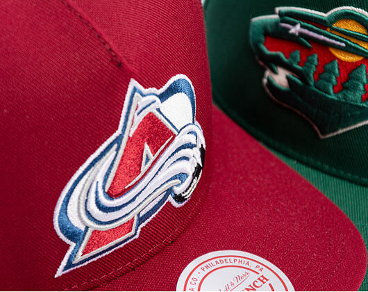 Kappe Mitchell & Ness - Colorado Avalanche - Double Clutch Pro Snapback - Maroon