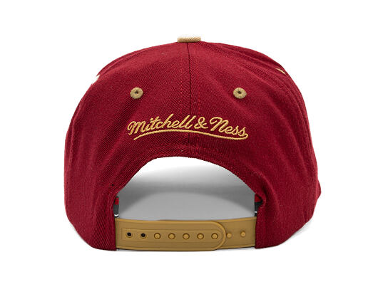Kappe Mitchell & Ness - NBA Team Arch Snapback - Cleveland Cavaliers - Dark Red / Gold