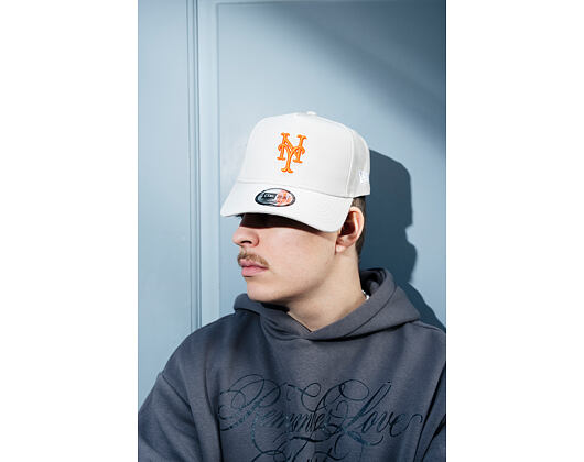 Kappe New Era - MLB Outline Script 9FORTY A-Frame - NY Mets - Stone