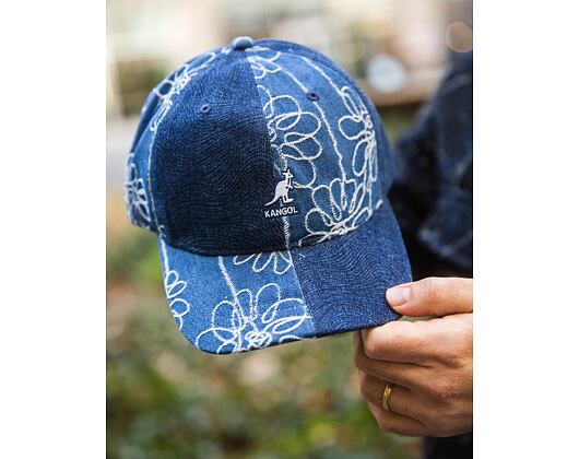 Kappe Kangol - TRENDS PACK - Denim Mashup Baseball - Medium Blue Floral