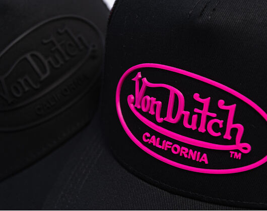 Kappe Von Dutch - Trucker - Rubber Logo Black/Electric Pink