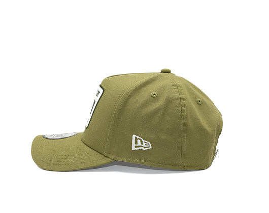 Kappe New Era - Branded Buffalo Patch Linen 9FORTY A-Frame - New Olive