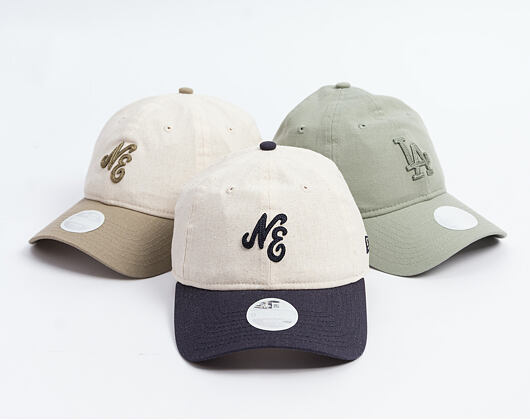 Damen Kappe New Era - Branded Linen 9TWENTY - Stone / Navy