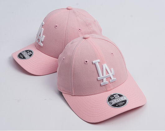 Kinder Kappe New Era - MLB Linen 9FORTY M-CROWN - LA Dodgers - Pink Rouge / White