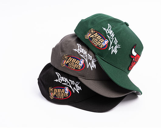 Kappe Mitchell & Ness  - NBA Born To Win - Pro Pinch Snapback - Chicago Bulls - Black