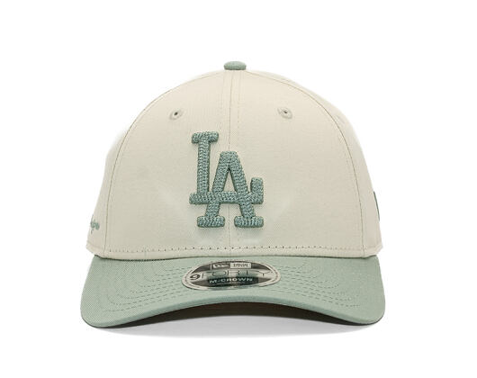 Kappe New Era - MLB Side Script 9FORTY M-CROWN - LA Dodgers - Cream / Pastel Green