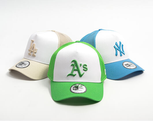 Kappe New Era - MLB Essential 9FORTY A-Frame Trucker - Oakland Athletics - Green / White