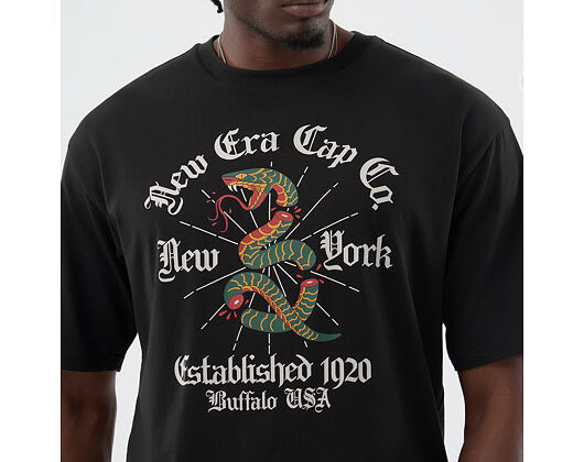 T-Shirt New Era - Branded Oversized Graphic Tee - Black