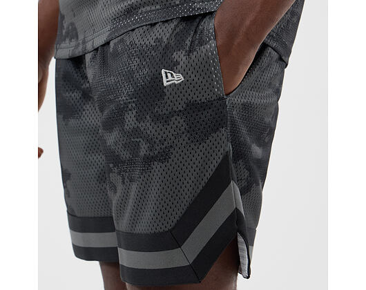 Shorts New Era - Branded Print Mesh Shorts - Black