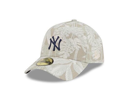 Kappe New Era - MLB Three Looms "Leafy Palm" 59FORTY A-Frame - NY Yankees - Stone