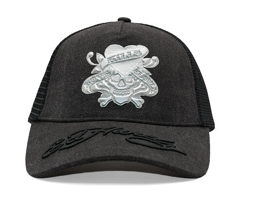 Kappe Ed Hardy - Love Kills Slowly Washed 5 Panel Trucker Cap