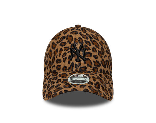 Damen Kappe New Era - MLB Leopard Cord 9FORTY - NY Yankees - Stone / Black