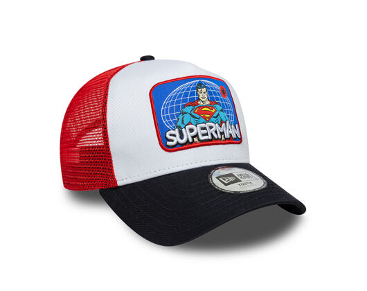 Kinder Kappe New Era - DC Patch 9FORTY A-Frame Trucker - Superman - White / Navy