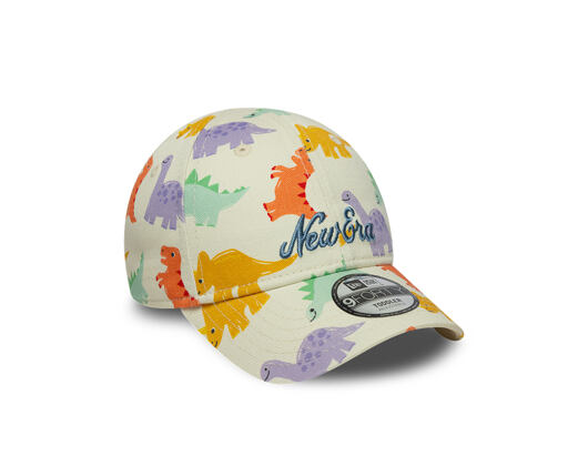 Kinder Kappe New Era - Branded All-Over Dino Print 9FORTY - Cream