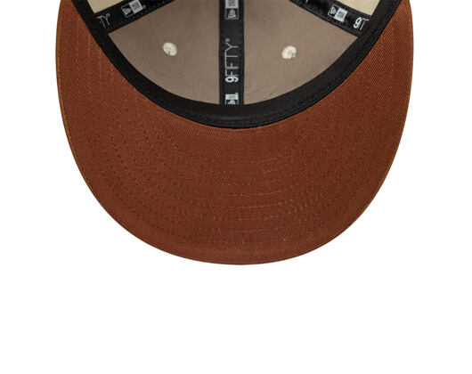 Kappe New Era - Branded Suede Pre-Curved 9FIFTY Retro Crown - Cream / Deep Auburn