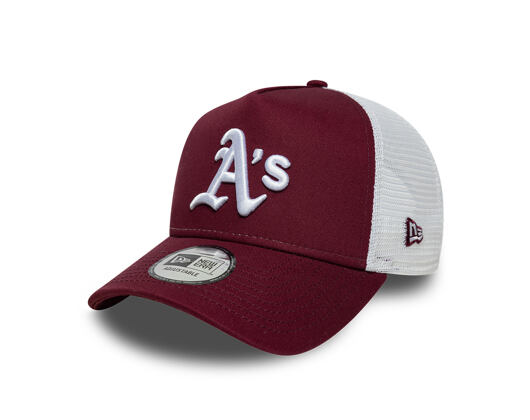 Kappe New Era - MLB Essential 9FORTY A-Frame Trucker - Oakland Athletics - Burgundy