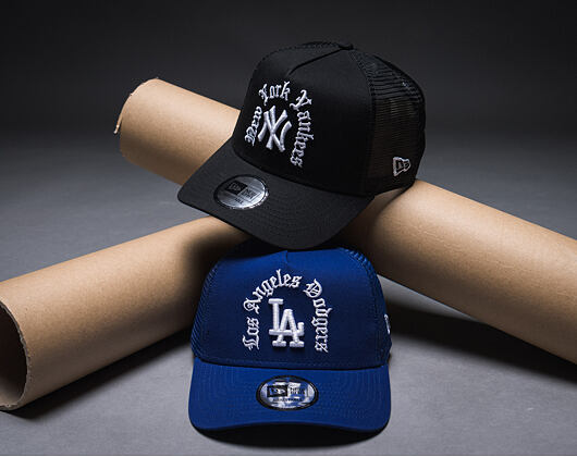 Kappe New Era - MLB Wordmark 9FORTY A-Frame Trucker - LA Dodgers - Royal