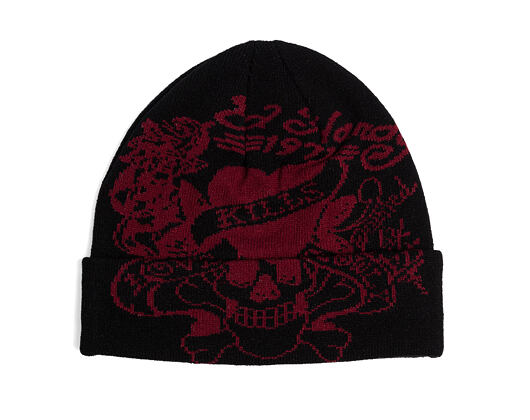 Mütze Ed Hardy - Unisex Love Kills Slowly Foldover Beanie - Black
