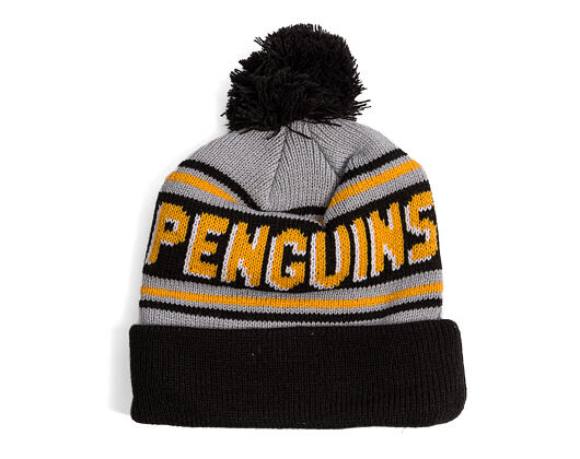 Mütze New Era - NHL Evergreen Wordmark Pom Medium Knit - Pittsburgh Penguins - Team Color