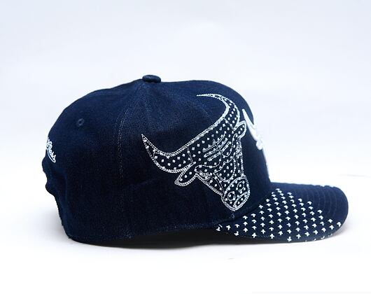 Kappe Mitchell & Ness - NBA Run Stitch Pro Snapback - Chicago Bulls - Blue