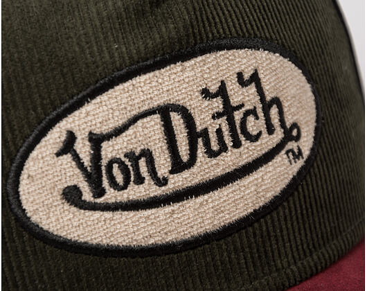 Kappe Von Dutch - Corduroy Oval Patch Baseball - Olive / Burgundy