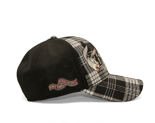 Kappe Capslab - Looney Tunes Trucker - Bugs Bunny Script Checkered - Black / White