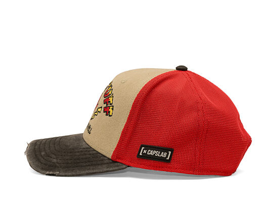Kappe Capslab - Hot Stuff Trucker - Come Visit Me In Hell Distressed - Sand / Red