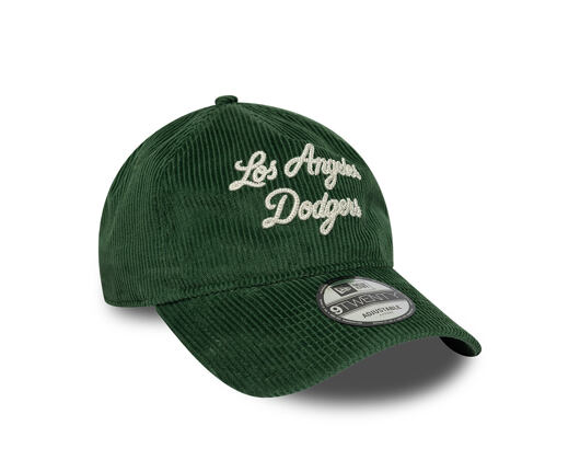 Kappe New Era - MLB Cord Script 9TWENTY A-Frame - LA Dodgers - Cilantro Green