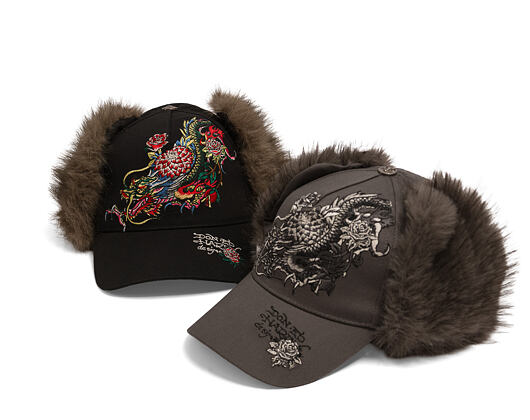Kappe Ed Hardy - Crawling Dragon Trapper - Black