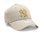 Damen Kappe New Era - MLB Metallic 9FORTY - NY Yankees - Stone / Gold