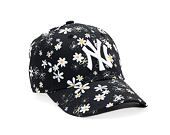 Kinder Kappe New Era 9FORTY Kids MLB All Over Print Daisy - NY Yankees - Black / White