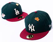 Kappe New Era 59FIFTY MLB "Leaf Drop" WS Patch - NY Yankees - Green / White