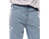Hose Karl Kani OG Baggy Five Pocket Paintsplatter Denim Bleached blue/white