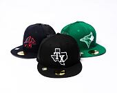 Kappe New Era 59FIFTY MLB "2022 Batting Practice" Texas Rangers - Black