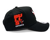 Kappe New Era - NBA Side Patch 9FORTY A-Frame - Chicago Bulls - Black
