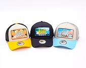 Kappe New Era - License Plate 9FORTY Trucker - Stone / Grilled Yellow