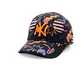 Kinderkappe New Era - MLB Kids Print 9FORTY - NY Yankees - Navy / Papaya Orange