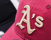 Kappe New Era - MLB Washed Mesh 9TWENTY - Oakland Athletics - Cherry / Stone