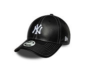 Damen Kappe New Era - MLB Contrast Stitch PU Leather 9FORTY - NY Yankees - Black / White