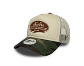Kappe New Era - Western Oval Patch Foam 9FORTY Trucker - Stone / Woodland Camo
