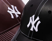 Damen Kappe New Era - MLB Contrast Stitch PU Leather 9FORTY - NY Yankees - Black / White