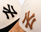 Damen Kappe New Era - MLB Faux Suede 9FORTY - NY Yankees - Cream / Camel