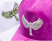 Kappe Reflection Luxury Samt Strasssteine Traube Lila