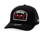 Kappe New Era - NBA Felt Patch 9FORTY M-CROWN A-Frame Trucker - Chicago Bulls - Black