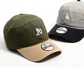 Kappe New Era - MLB Mini Logo Washed Contrast 9TWENTY - Oakland Athletics - New Olive / Camel